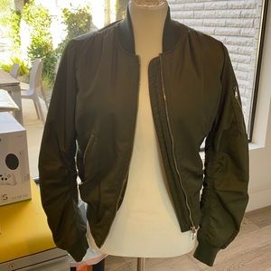TOPSHOP olive green bomber jacket